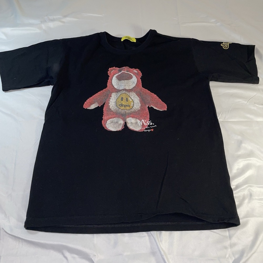 Drew House bkmk Teddy Bear Graphic T-Shirt Black Mens XXL Cotton Short Sleeve